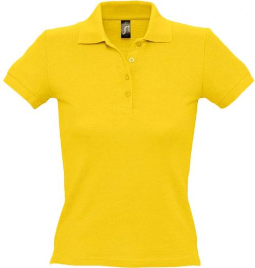 Рубашка поло женская People 210 желтая, размер S