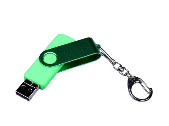 USB 2.0/micro USB/Type-С- флешка на 32 Гб 3-в-1 с поворотным механизмом