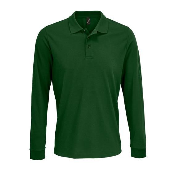 Рубашка поло с длинным рукавом Prime LSL, темно-зеленая, размер 4XL