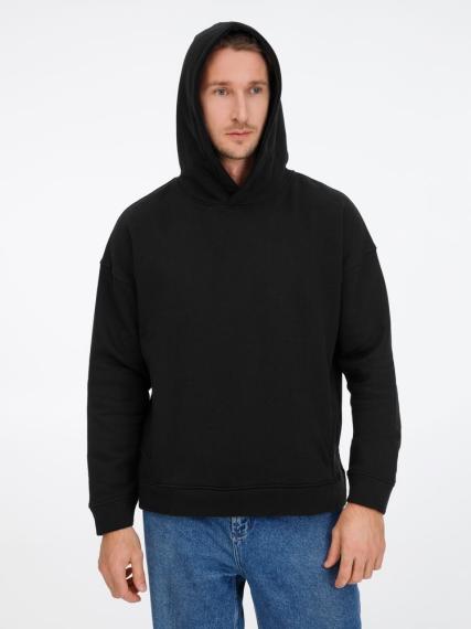 Худи оверсайз унисекс Tolla, черное, размер XS/S