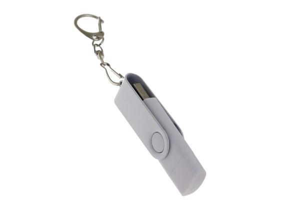 USB 2.0- флешка на 64 Гб с поворотным механизмом и дополнительным разъемом Type-C