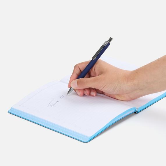 Ручка шариковая Lobby Soft Touch Chrome, синяя