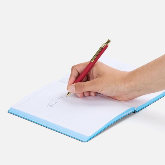 Ручка шариковая Lobby Soft Touch Gold, красная