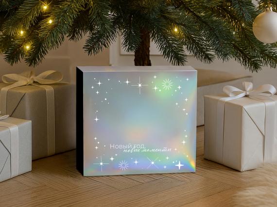 Подарочная коробка с голографическим шубером «Aurora», L