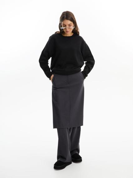 Лонгслив унисекс Siluetti Fuori, черный, размер S/M