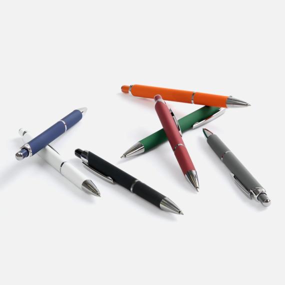 Ручка шариковая Chromos Soft Touch, белая