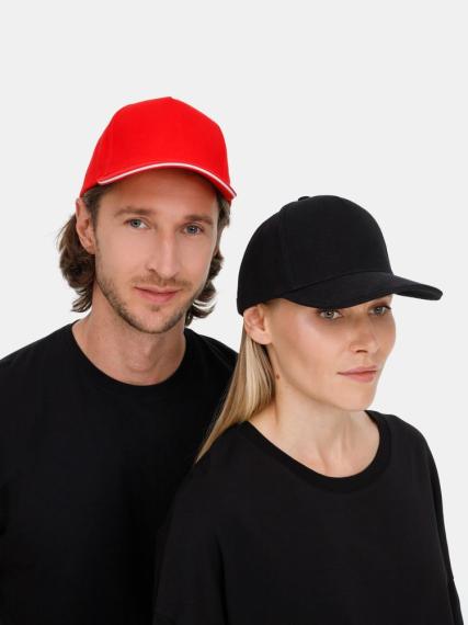 Бейсболка Classic 2.0, красная с белым кантом