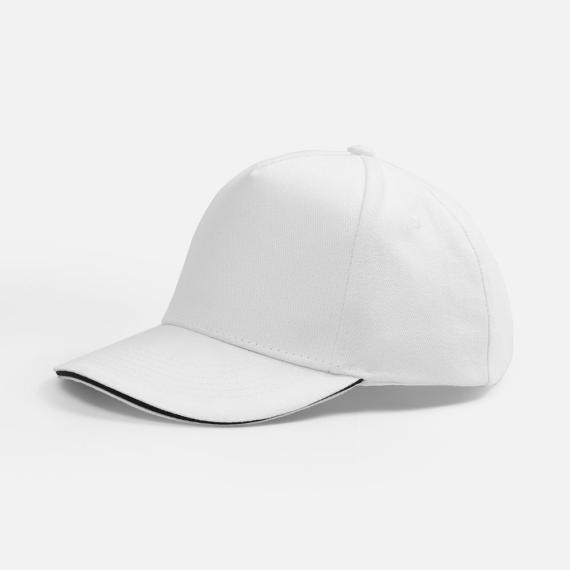 Бейсболка Classic 2.0, белая с темно-синим кантом
