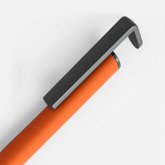 Ручка шариковая Standic с подставкой для телефона, оранжевая