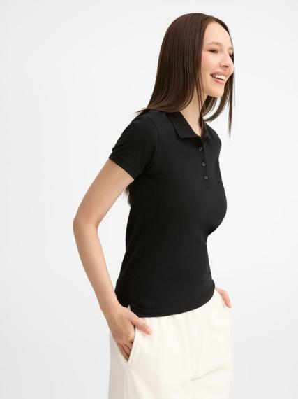 Рубашка поло женская People 210 черная, размер M