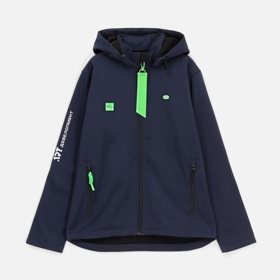 Куртка софтшелл с капюшоном мужская Race Men, темно-синяя, размер S