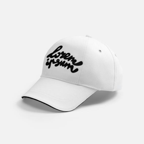 Бейсболка Canopy, белая с темно-синим кантом