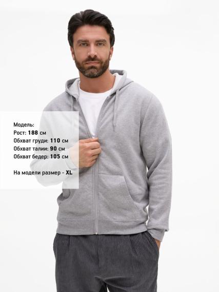 Толстовка унисекс Stone серый меланж, размер 3XL