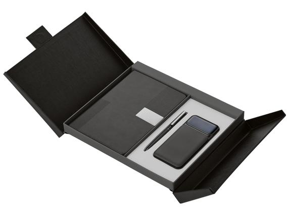 Подарочный набор «Tesla» с блокнотом А5, ручкой и пауэрбенком на 10 000 mAh