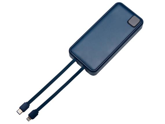 Внешний аккумулятор со встроенными кабелями «Фрэйм Про», быстрая зарядка, 20000мач