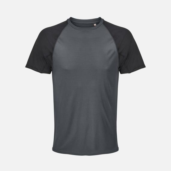 Футболка спортивная унисекс Vortex, черная с темно-серым