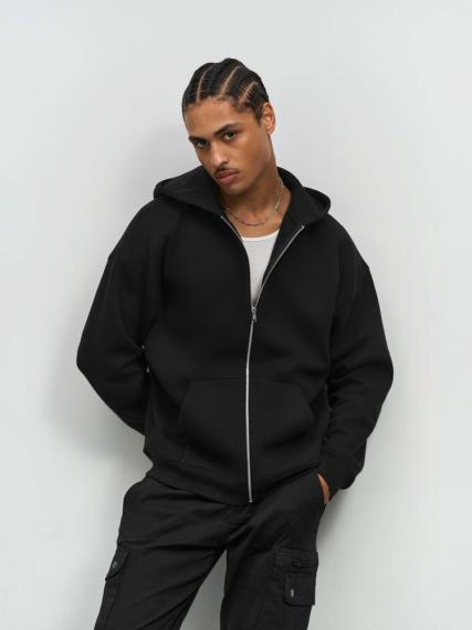 Толстовка унисекс на молнии Jelo, серый меланж, размер XS