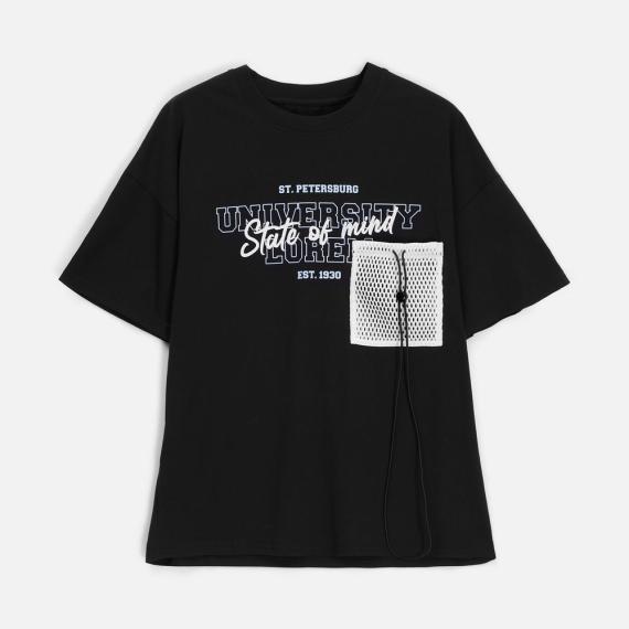 Футболка унисекс T3, черная, размер XS/S