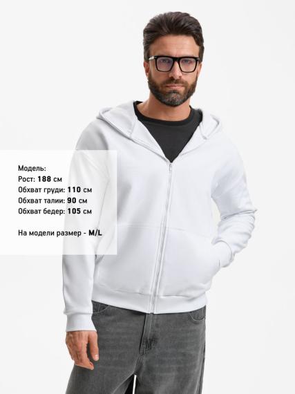 Толстовка унисекс оверсайз Sartoro, белая, размер XL/XXL