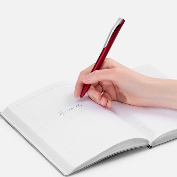 Ручка шариковая Pin Silver, красный металлик