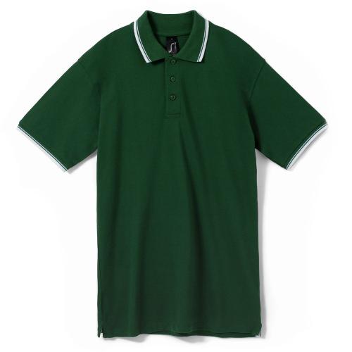Рубашка поло мужская с контрастной отделкой Practice 270, зеленый/белый, размер L