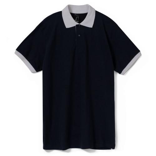 Рубашка поло Prince 190 черная с серым, размер XXL
