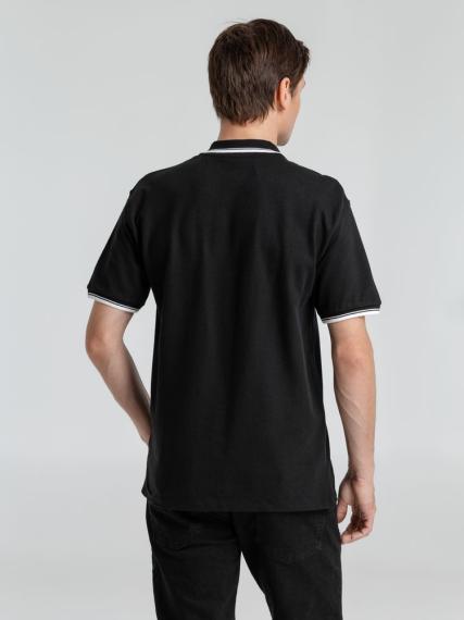 Рубашка поло мужская с контрастной отделкой Practice 270 черная, размер XL