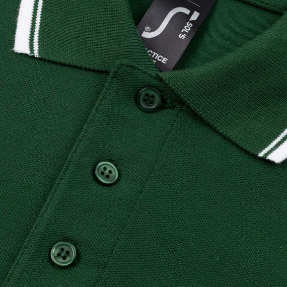 Рубашка поло мужская с контрастной отделкой Practice 270, зеленый/белый, размер S