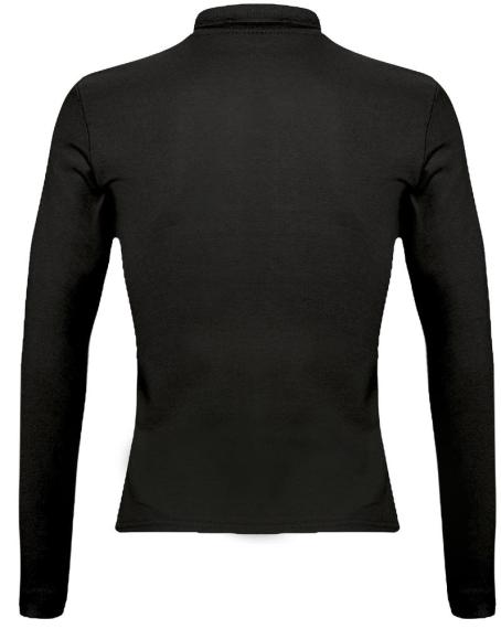 Рубашка поло женская с длинным рукавом Podium 210 черная, размер L