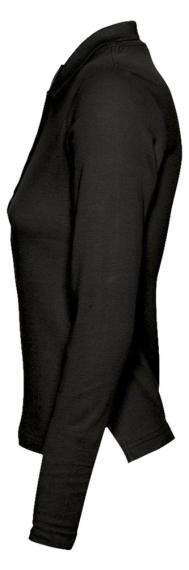 Рубашка поло женская с длинным рукавом Podium 210 черная, размер L
