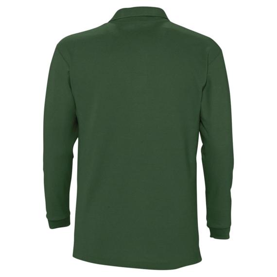 Рубашка поло мужская с длинным рукавом Winter II 210 темно-зеленая, размер S