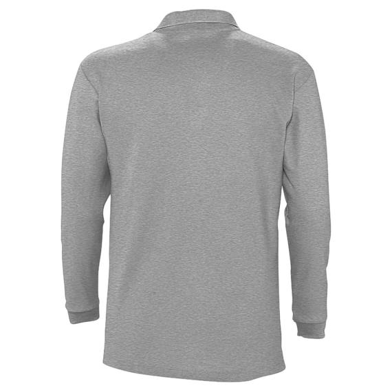 Рубашка поло мужская с длинным рукавом Winter II 210 серый меланж, размер XXL