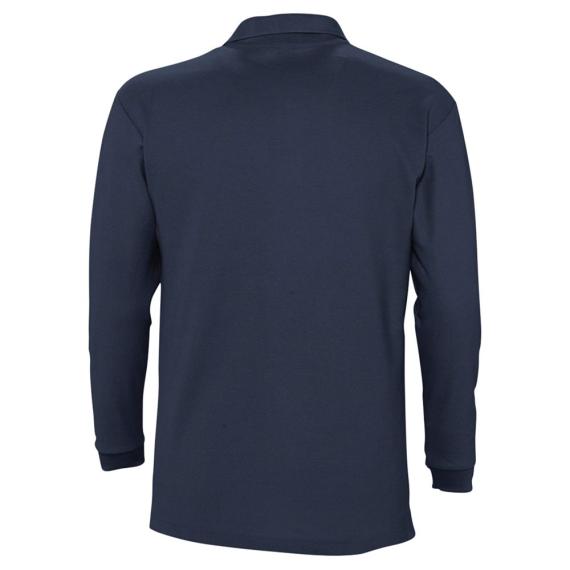 Рубашка поло мужская с длинным рукавом Winter II 210 темно-синяя, размер XXL