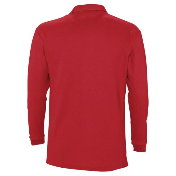 Рубашка поло мужская с длинным рукавом Winter II 210 красная, размер M