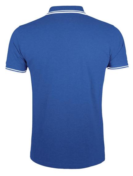 Рубашка поло мужская Pasadena Men 200 с контрастной отделкой ярко-синяя с белым, размер XL